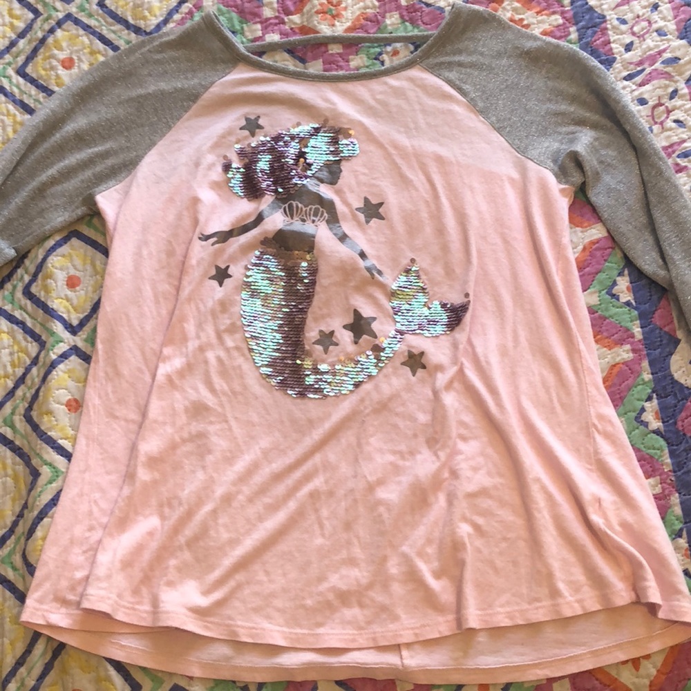 Justice reversible sequin shirt